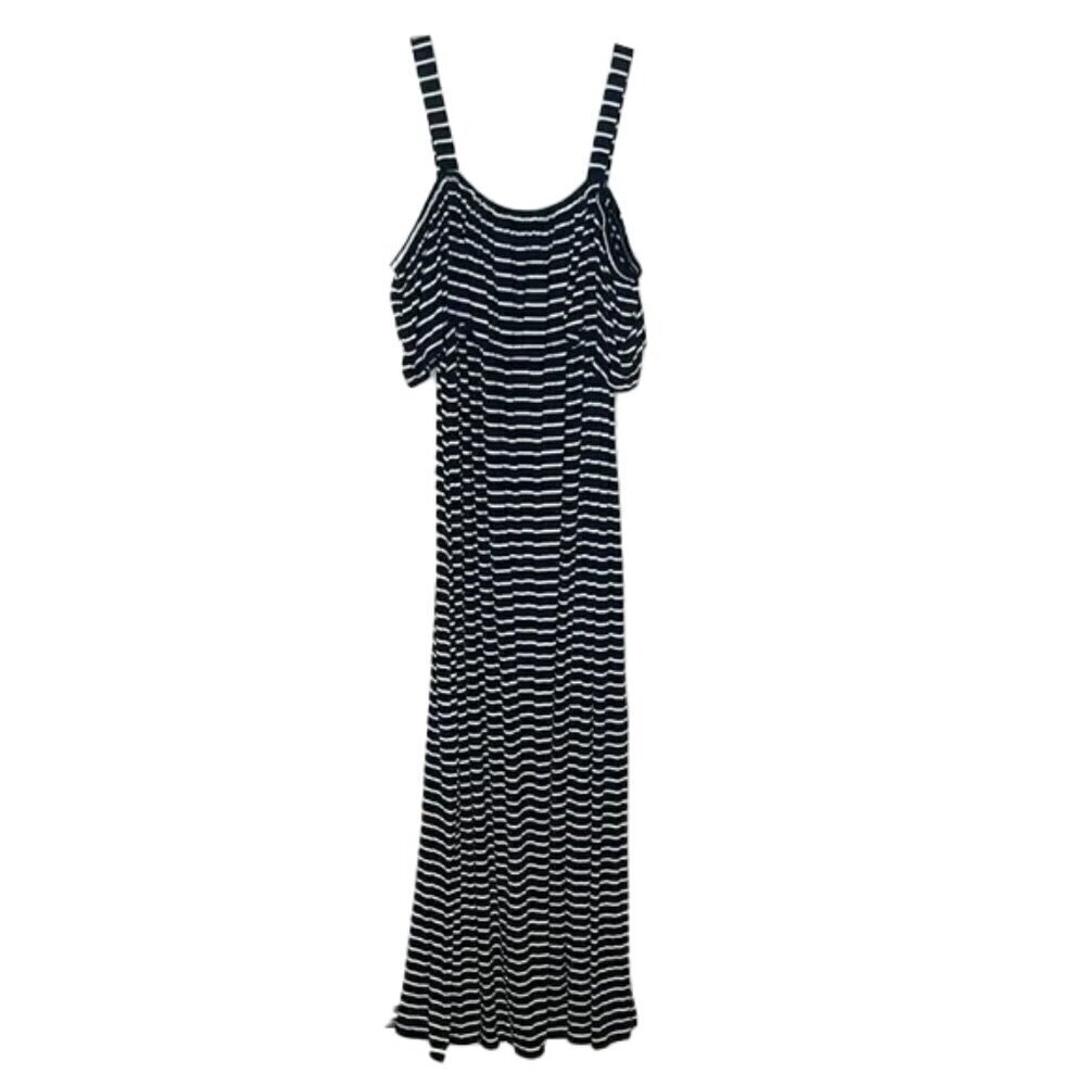 ❤️ 🆕 NINA LEONARD Cold Shoulder Striped Dress Size 3X